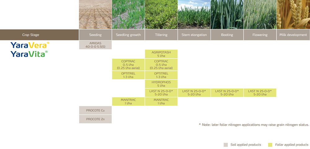 Wheat crop nutrition program