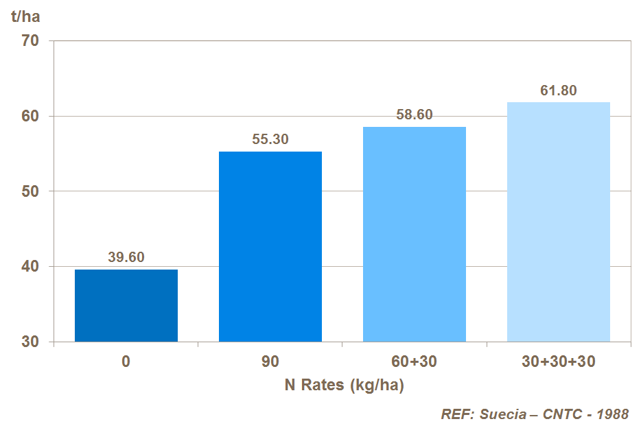 nitrogen applications and potato yield